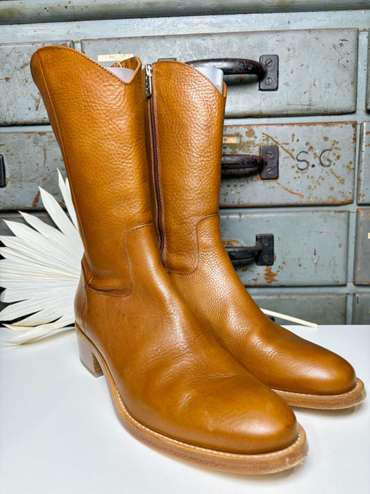 W Shoe Size 41 (10 - 10.5) AGL Caramel Leather Boots