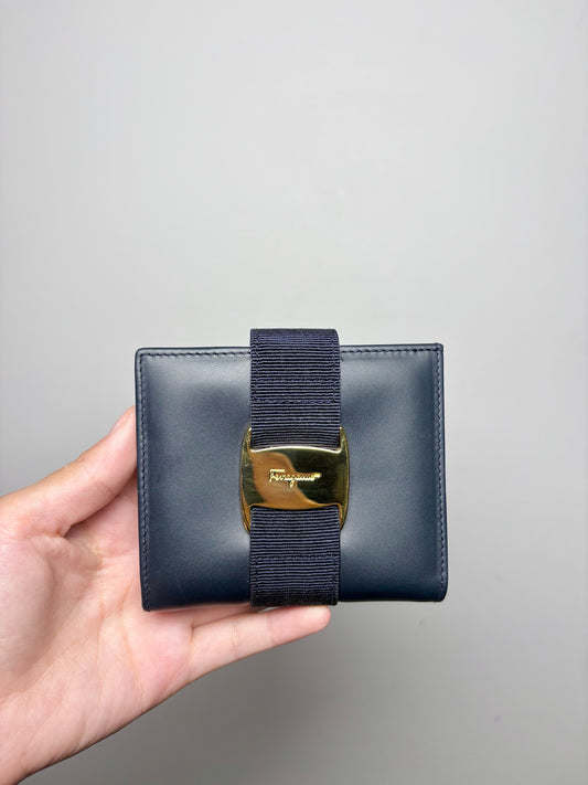 Leather Salvatore Ferragamo Blue Wallet