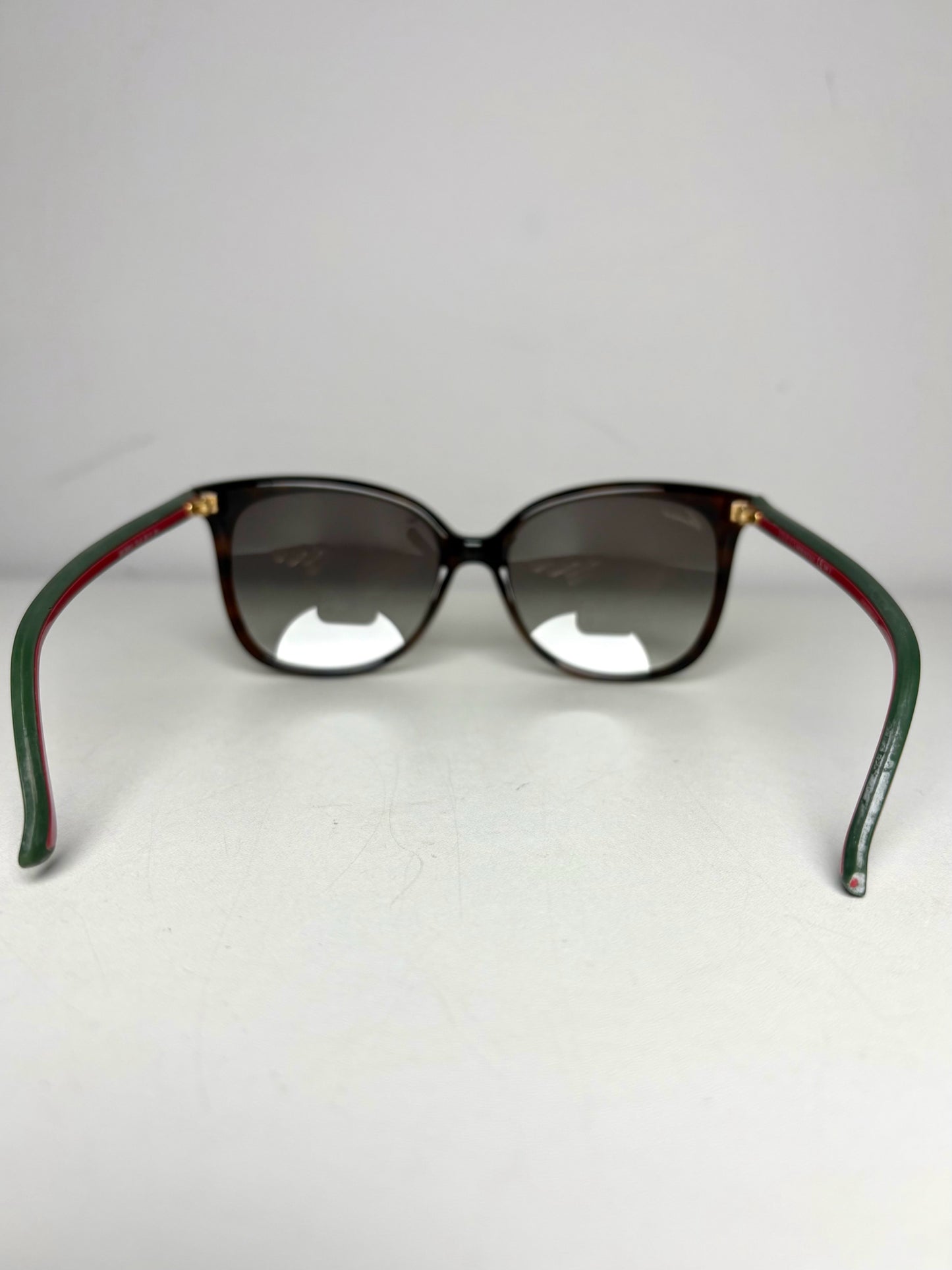 Women's Gucci GG 3649/S Brown w/Red, Green Web Stripe Acetate Sunglasses Pre-Owned