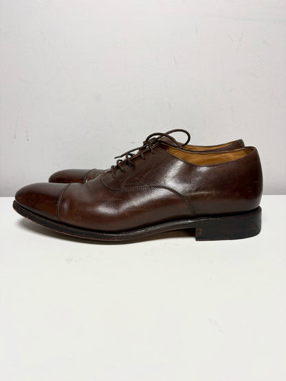 Men Shoe Size UK 8.5 Meermin Espresso Calf Leather Pre-Owned Cap-Toe Oxford Shoes