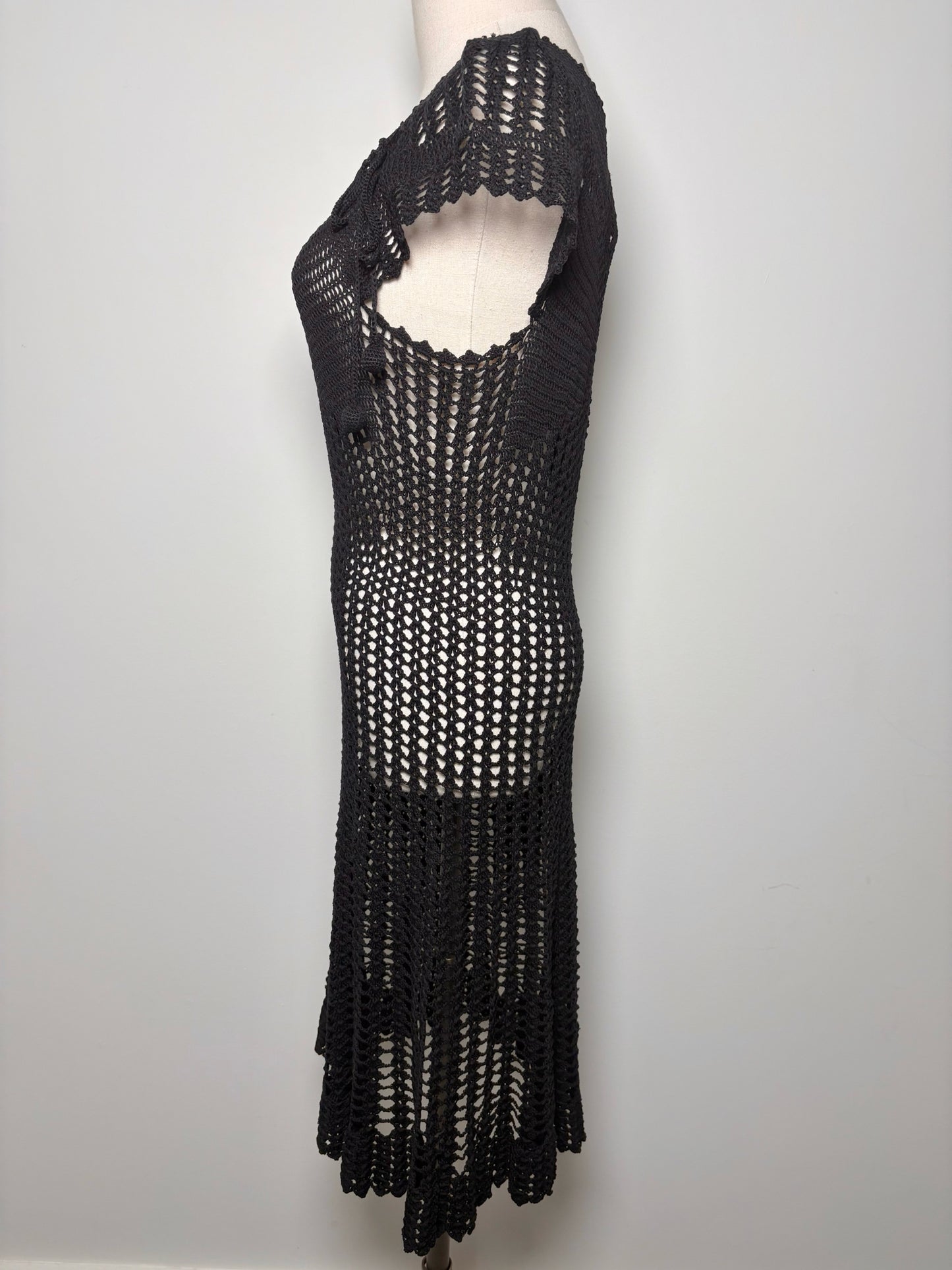 Women Size L Betsey Johnson Black Knitted Cotton Pre-owned Dress