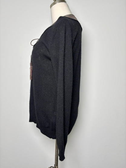 Women Size XS Ralph Lauren Purple Label Black Solid Top