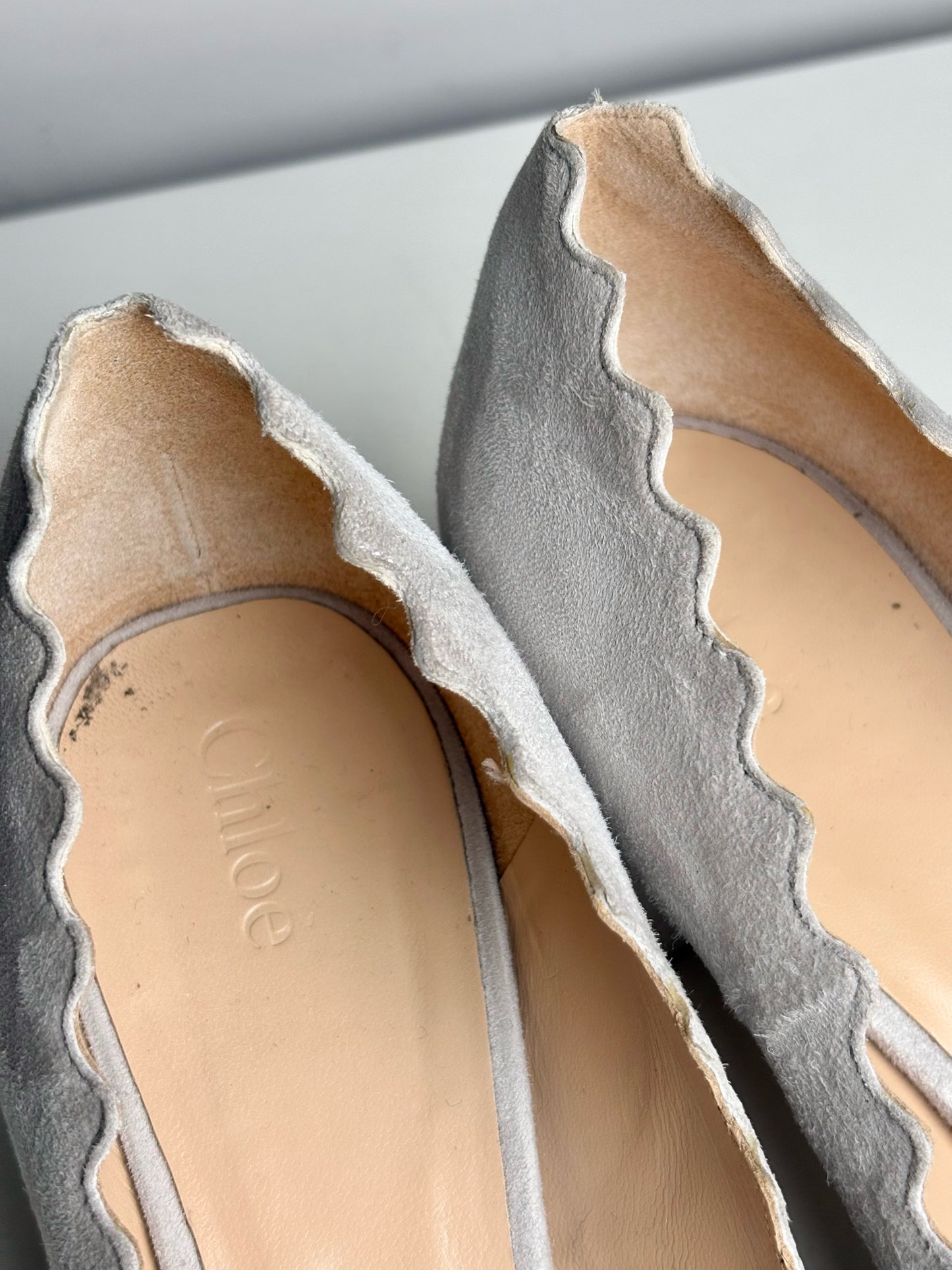 W Shoe Size 41 (10.5 US) Chloe Silver Suede Leather Women's Pre-owned Pump