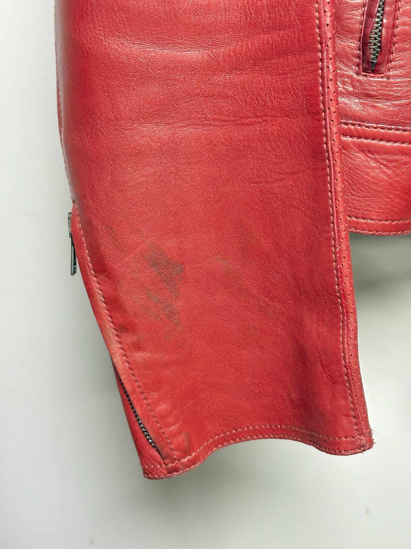 Gucci Burgundy Leather Solid Men's 48 (XL) Jacket