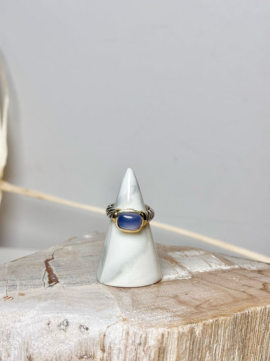 David Yurman Chalcedony Blue 6 Ring