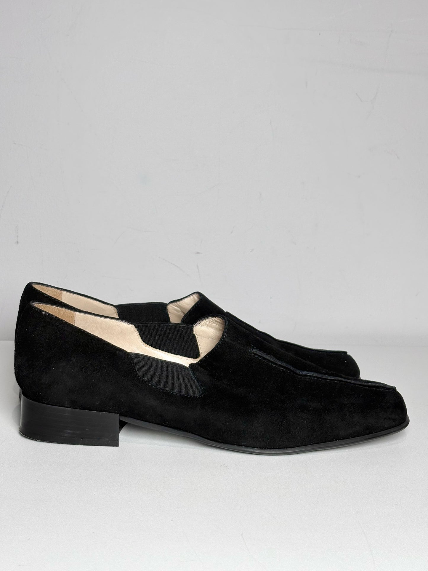 W Shoe Size 9 Firenze Black Leather Suede Women's Pre-owned, NWT Loafers