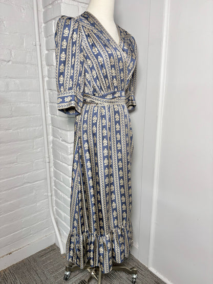 Women Size 38 Sandro Navy, gray Print Dress