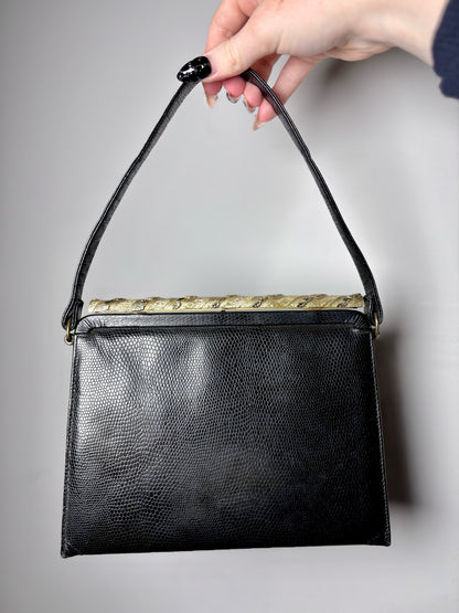 Bags by Supreme Solid Vintage Leather Pre-owned Black Evening Purse
