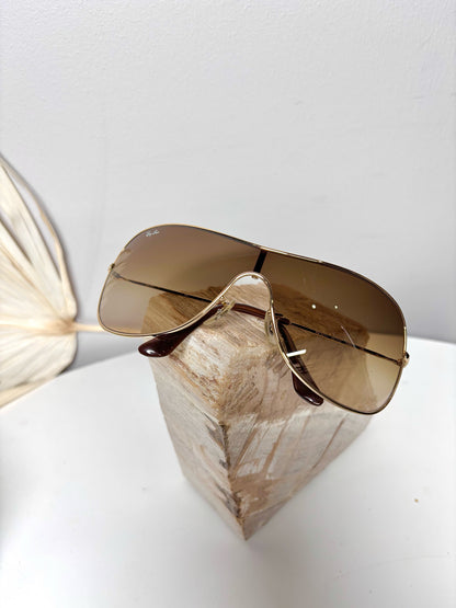 Metal Ray Ban Brown, gold Sunglasses