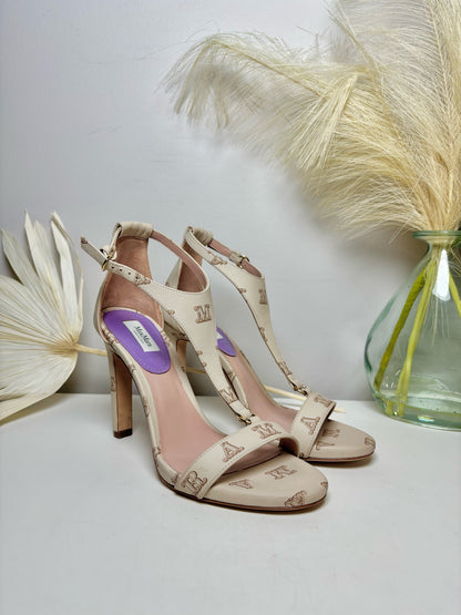 W Shoe Size 36.5 Max Mara Beige Print Heels