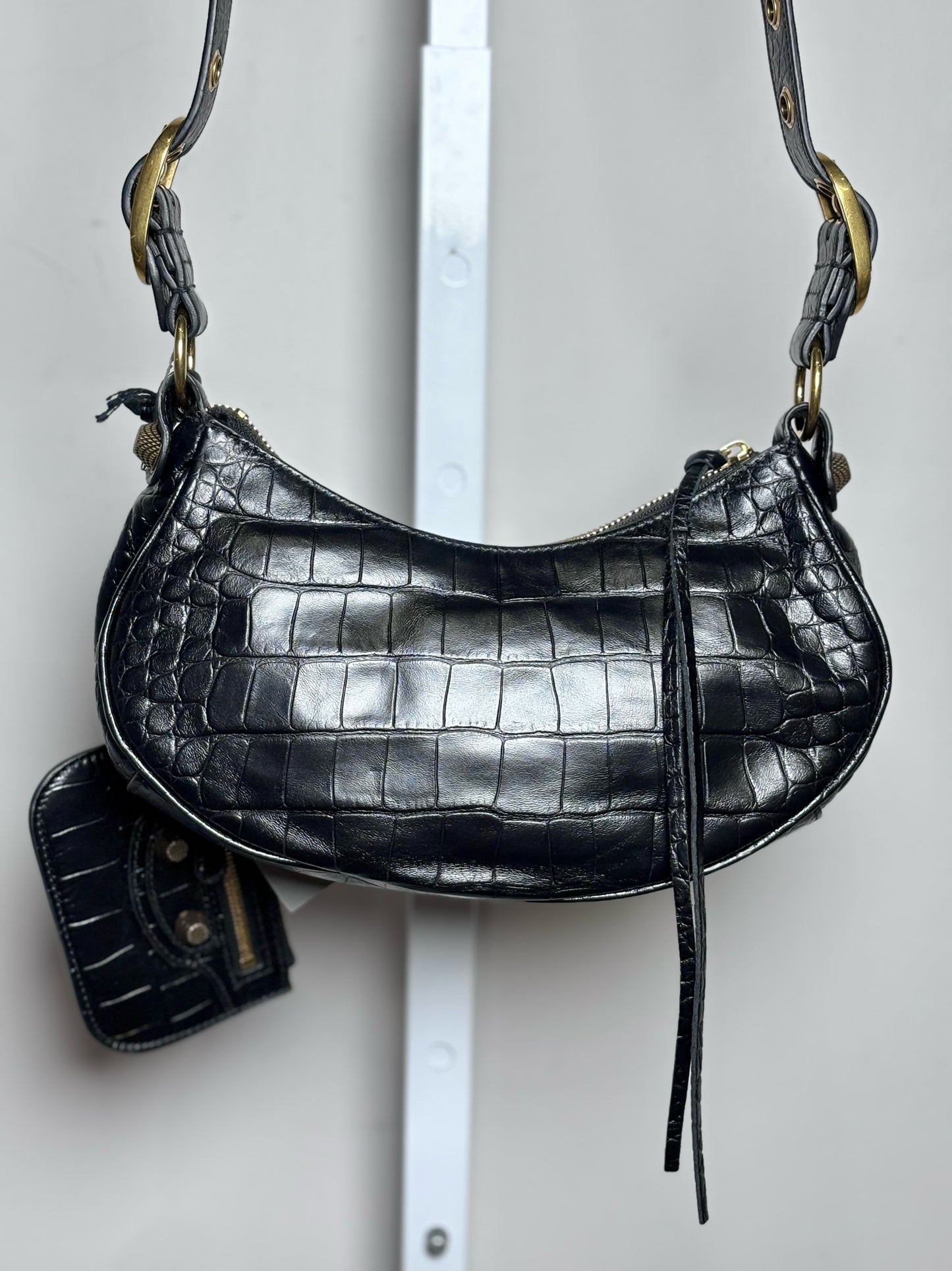 Balenciaga La Cagole XS Arena Lambskin Black Aged Hardware NWT Pre-owned Bag