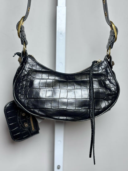 Balenciaga La Cagole XS Arena Lambskin Black Aged Hardware NWT Pre-owned Bag