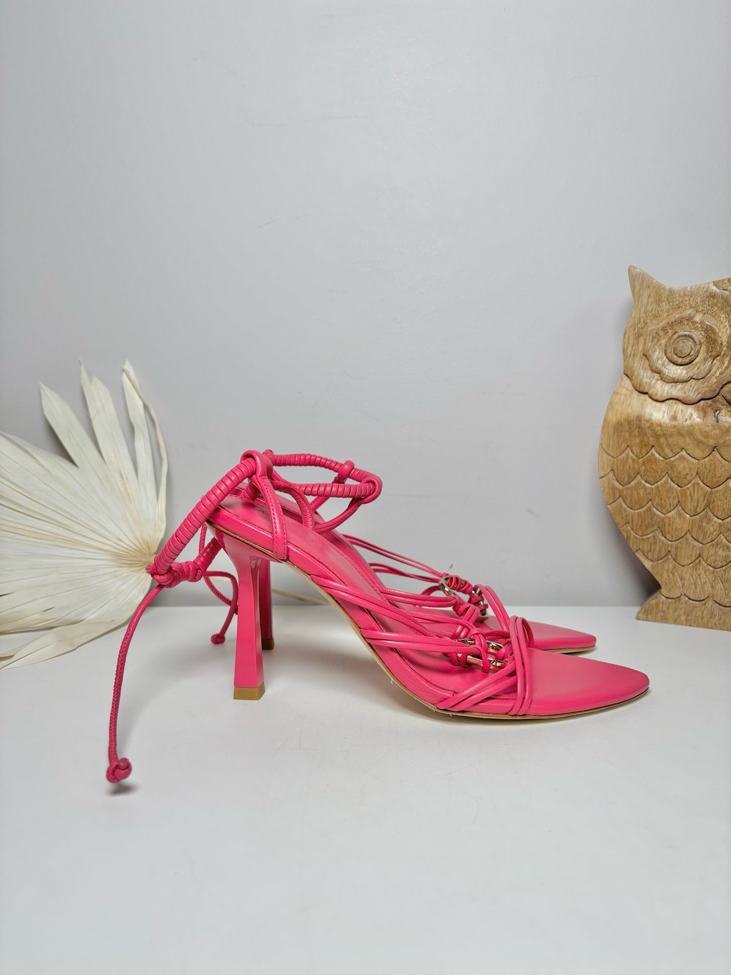 W Shoe Size 38 (8) Aje Pink Leather Cowhide NWT Heels