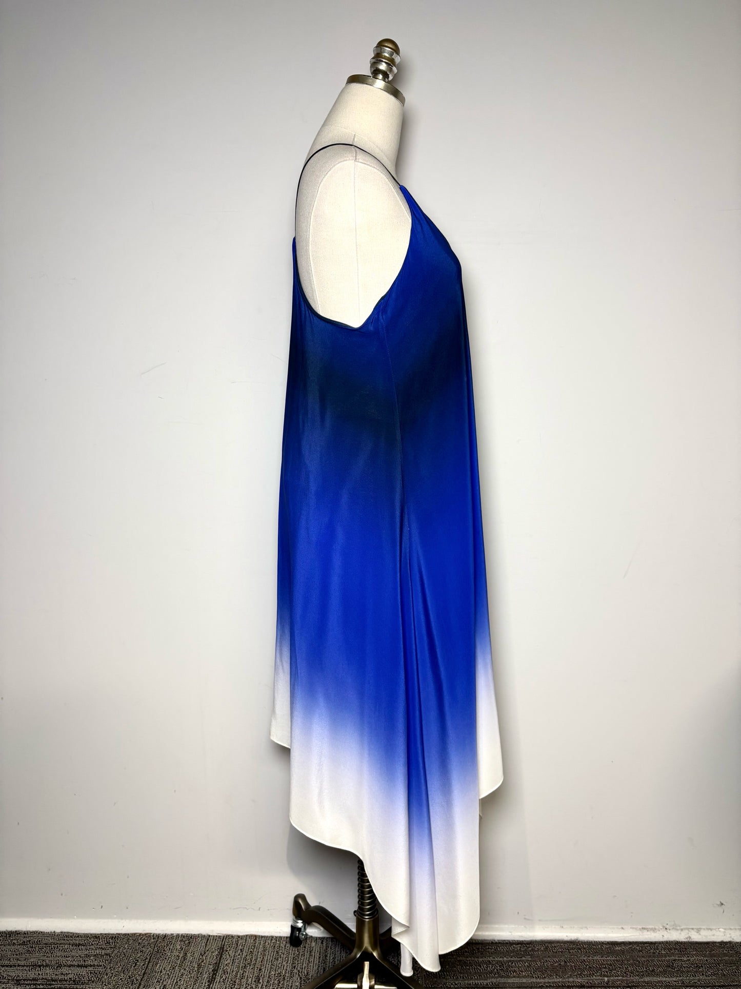 Women Size 4 Milly Blue Ombre Pure Silk Pre-owned Dress