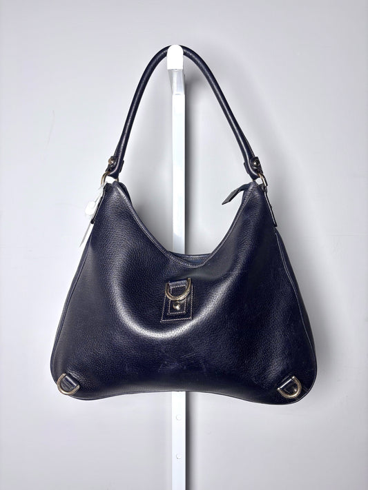 Gucci Abbey Hobo D-ring Vintage Leather Navy Blue Pre-owned Purse