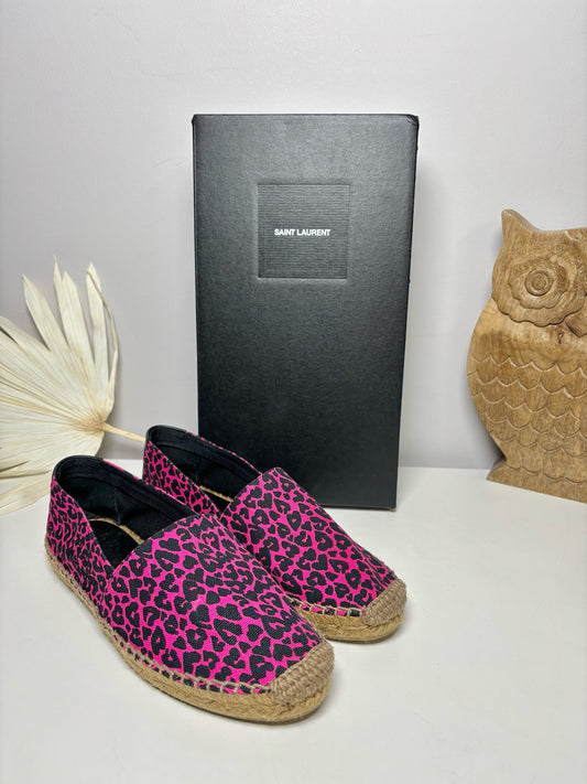 W Shoe Size 36.5 Saint Laurent Pink Canvas Flats