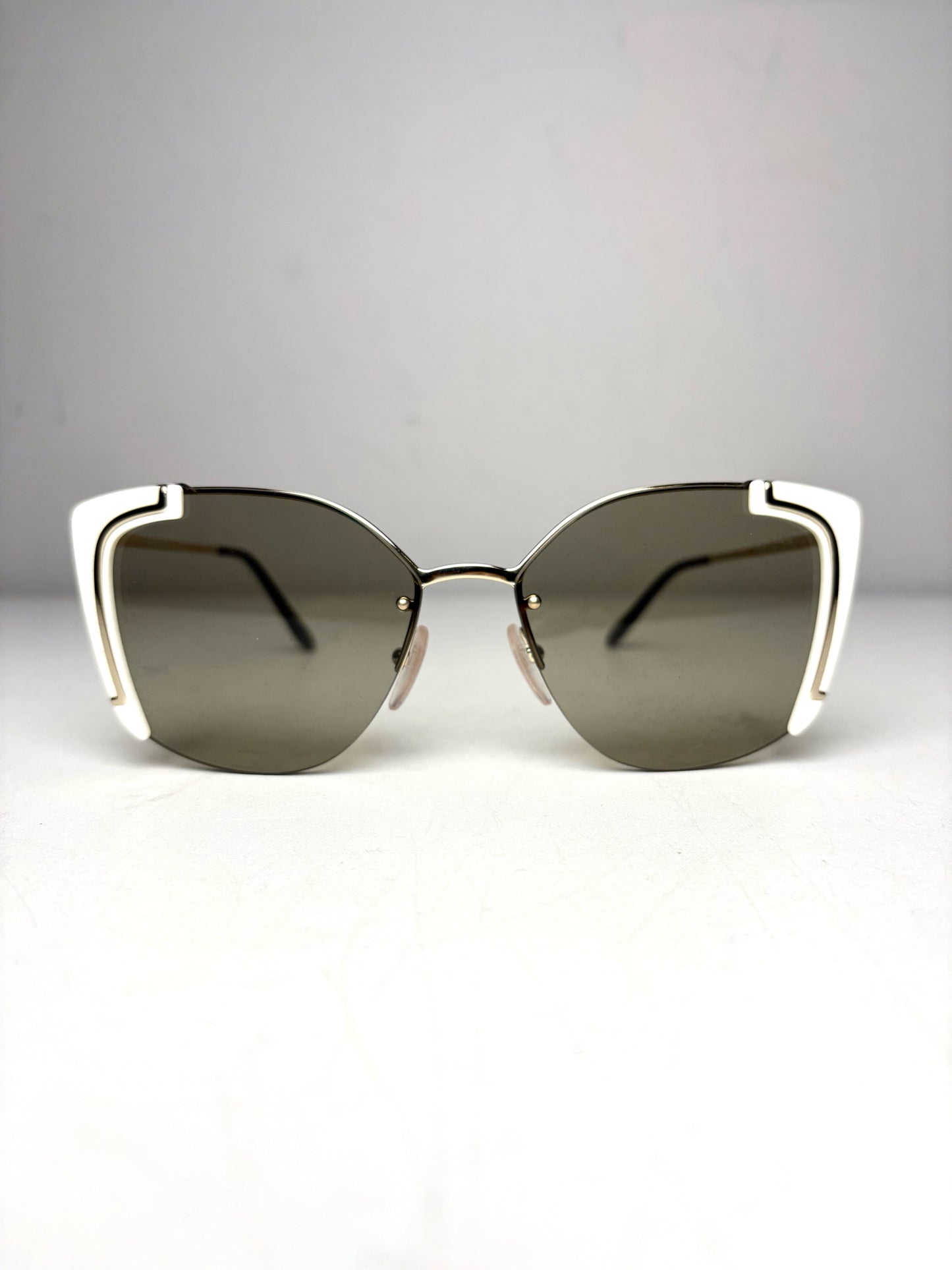 Women's Prada Absolute Ornate PR 59VS Black & Gold Pre-Owned Oversized Sunglasses
