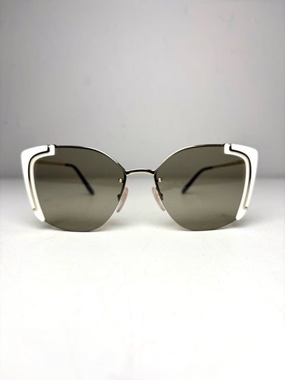 Women's Prada Absolute Ornate PR 59VS Black & Gold Pre-Owned Oversized Sunglasses