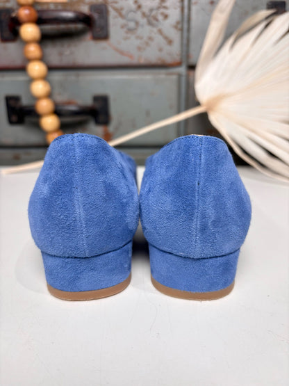 W Shoe Size 37.5 Ann Mashburn Cornflower Blue Suede Flats