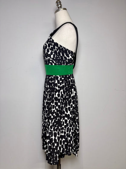Women Size 38 (2 US) Gucci Black, Green, White Geometric Dot Women's Dress