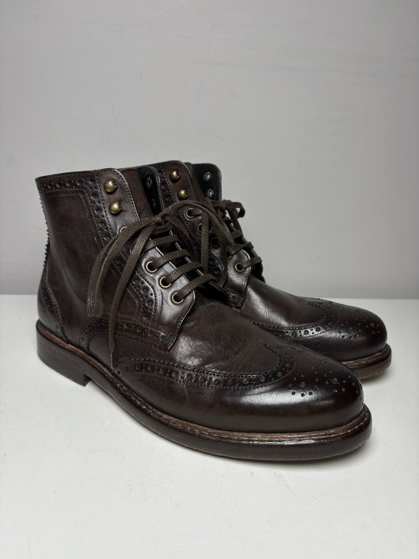 Women's Shoe Size 42 Kalimala Brown Leather Handmade in Italy Pre-Owned Lace-Up Boots