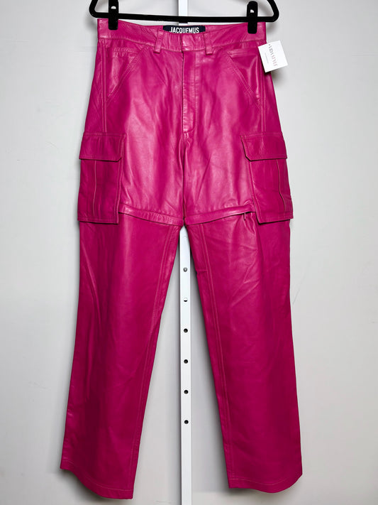 Women Size 46 (10, US) Jacquemus Pink Solid 100% Leather Pre-owned, NWT Pants