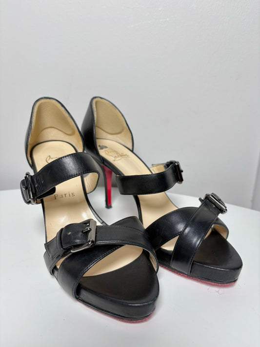 W Shoe Size 38.5 (8.5) Christian Louboutin Black Leather Heels