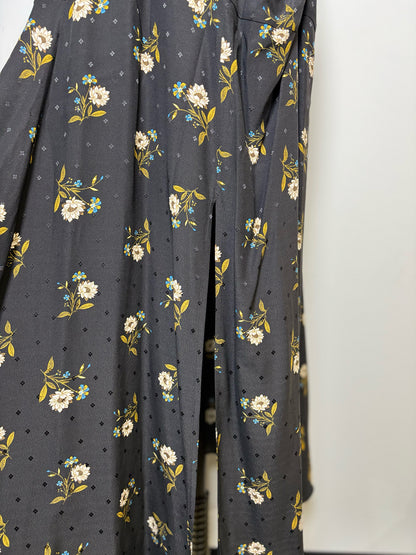 Women Size 10 Veronica Beard Black Floral Midi Silk Blend Dress