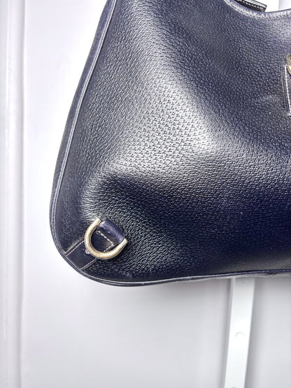 Gucci Abbey Hobo D-ring Vintage Leather Navy Blue Pre-owned Purse