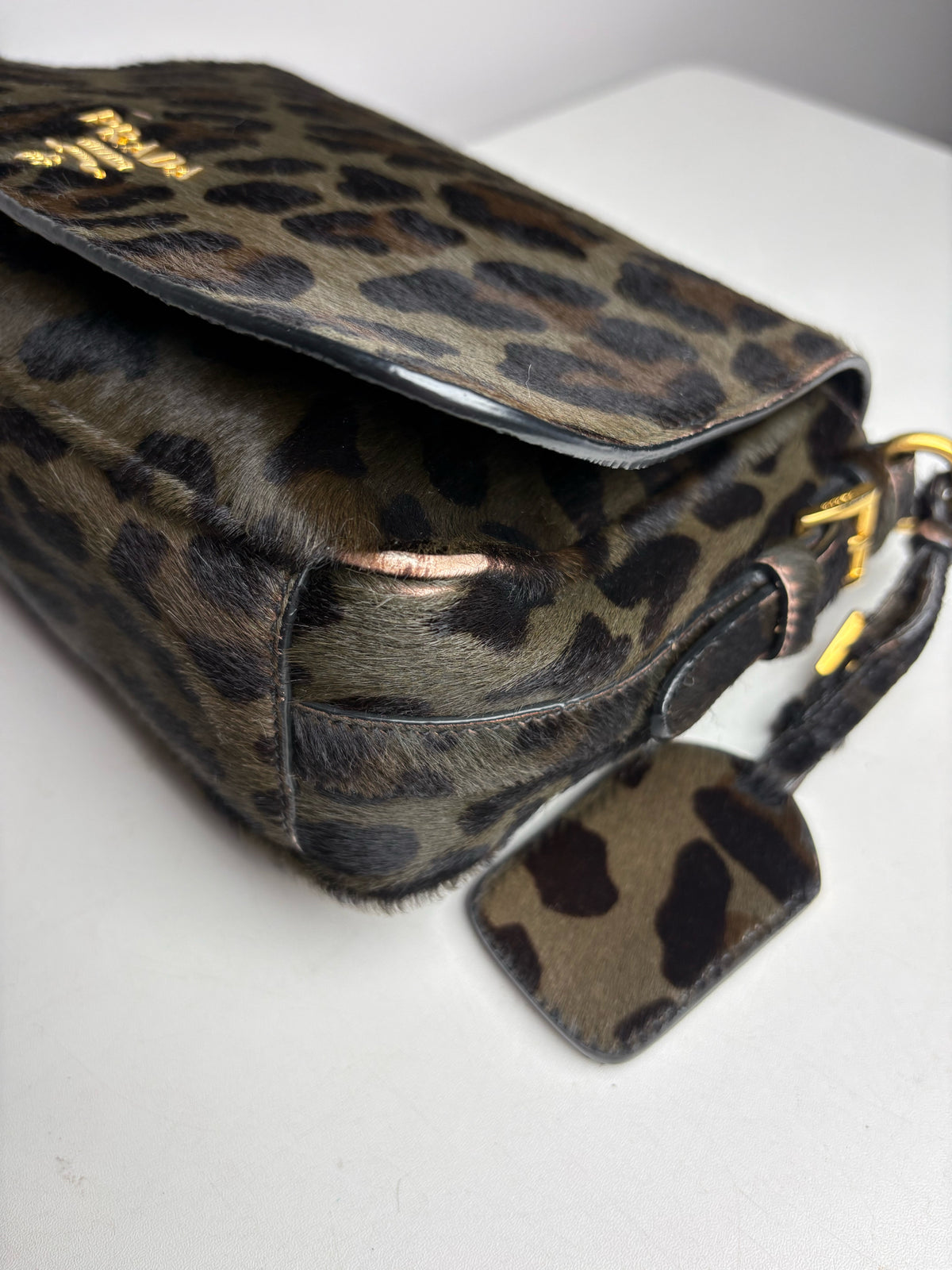 Women's Authentic Prada Cavallino Leopard Calf Hair Vintage Authentic Pre-Owned Crossbody Bag