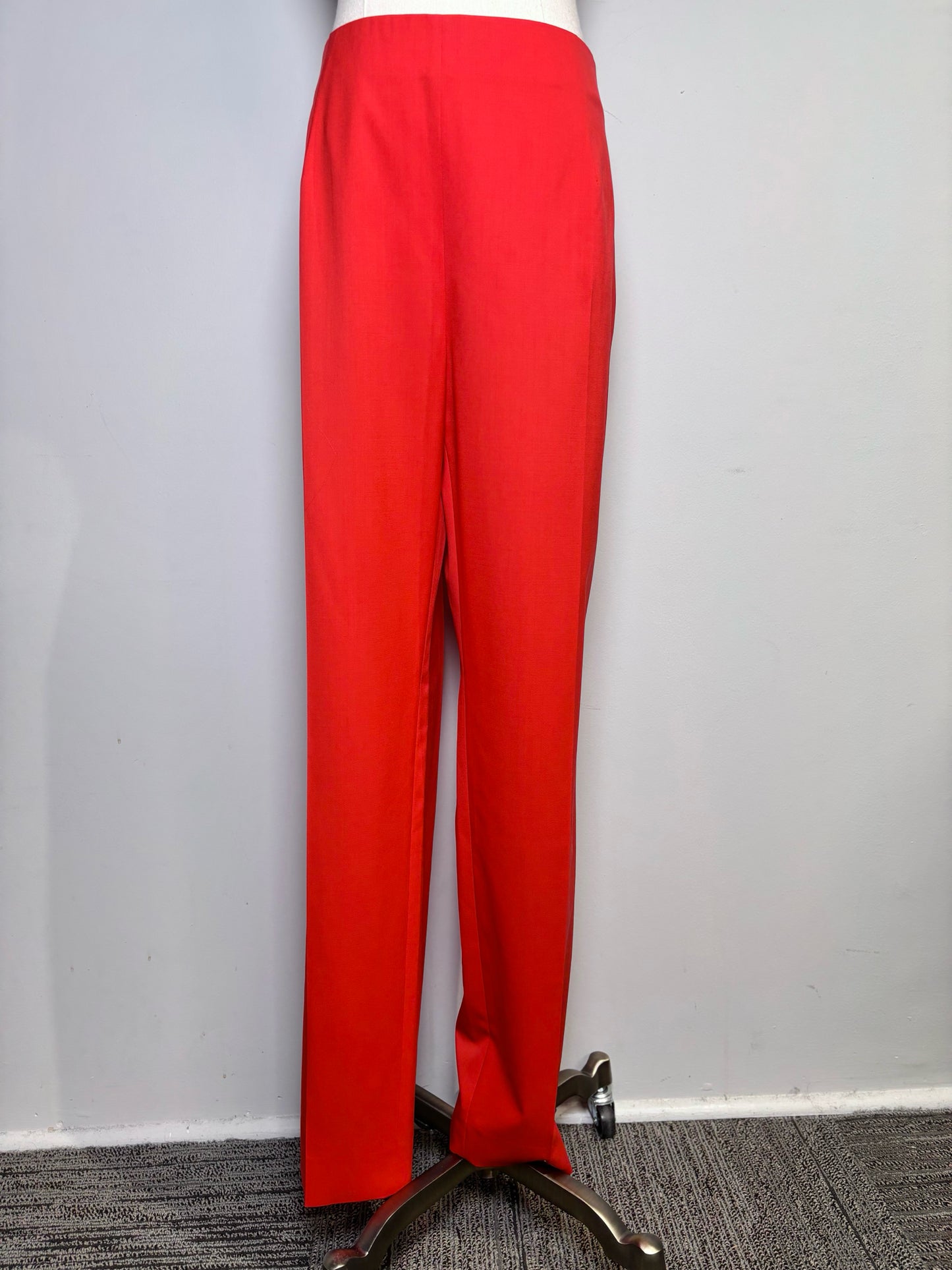 Women Size 48 (L, US) Belvest Red Pure Wool 2-piece Blazer, Pants Suit