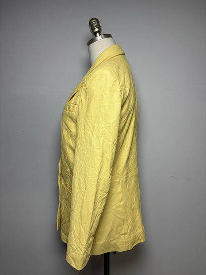 Women's Size 36 Zadig & Voltaire Visko Crinkled Shea Lambskin Leather NWT Pre-Owned Blazer