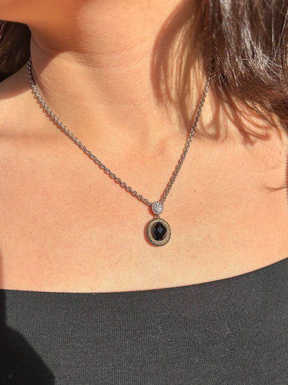 Andrea Candela Onyx 18K Gold, 925 Sterling Silver Necklace