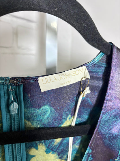 Women Size M Ulla Johnson Azrou Blue, Green Print Pre-owned, NWT Midi Dress