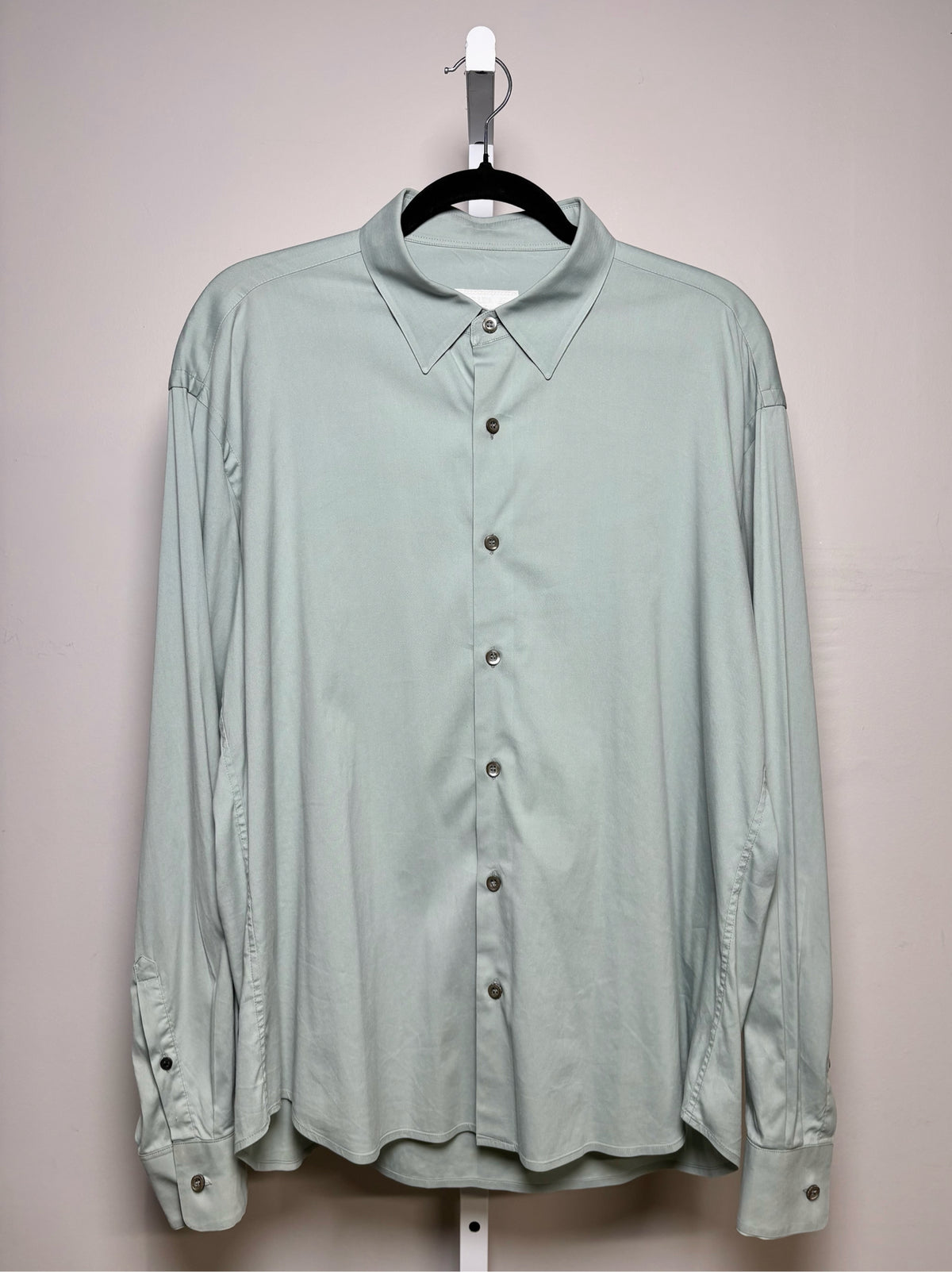 Men Size 14/15 3/4 (L) Prada Cotton Blend Green Men's Vint Pre-owned Shirt