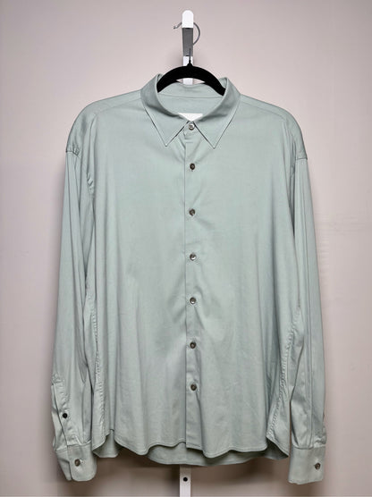 Men Size 14/15 3/4 (L) Prada Cotton Blend Green Men's Vint Pre-owned Shirt