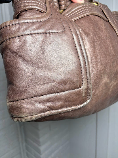 Kooba Solid Leather Bronze Shoulder Purse