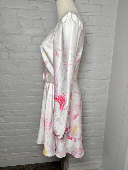 Women Size 2 BCBG Light Pink Floral NWT LS Dress