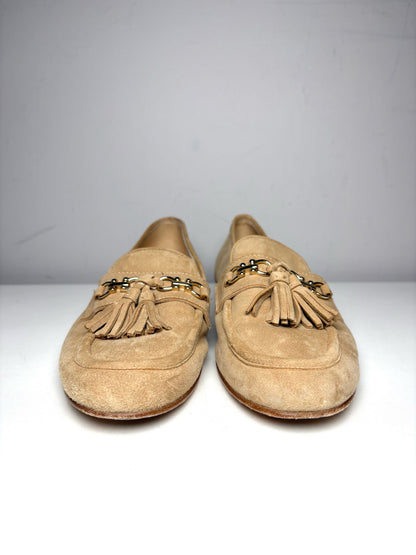 W Shoe Size 39.5 Clorinda Antinor The Filippai Beige Suede Pre-owned Sandals