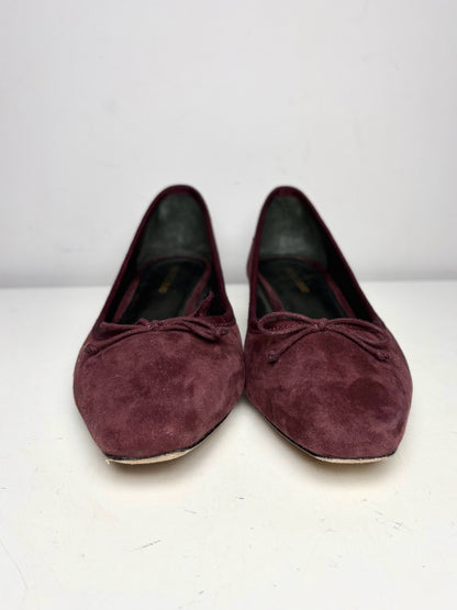 W Shoe Size 7.5 Veronica Beard Burgundy Suede Heels