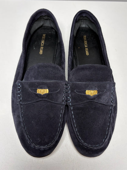 Women's Shoe Size 8.5 Veronica Beard Penny Navy Suede Pre-Owned Loafers