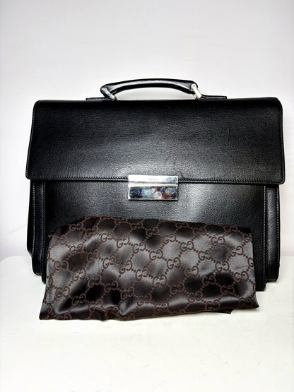 Men's Gucci Classic Leather Brown Briefase