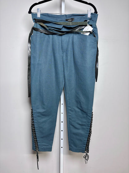 Women Size 38 (4 - 6 US) Isabel Marant Teal Solid Cotton/Linen Blend Pants Pre-Owned