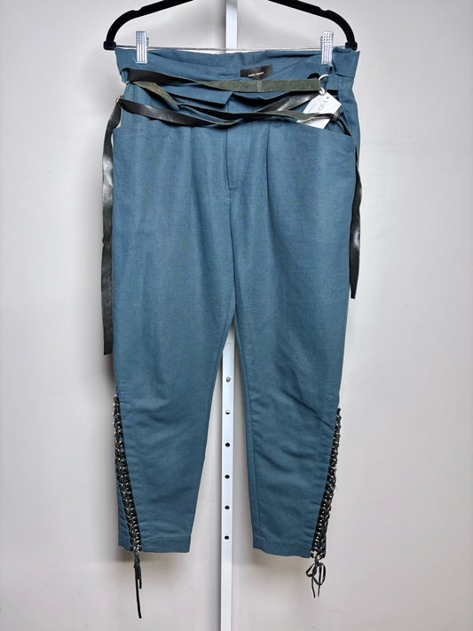 Women Size 38 (4 - 6 US) Isabel Marant Teal Solid Cotton/Linen Blend Pants Pre-Owned