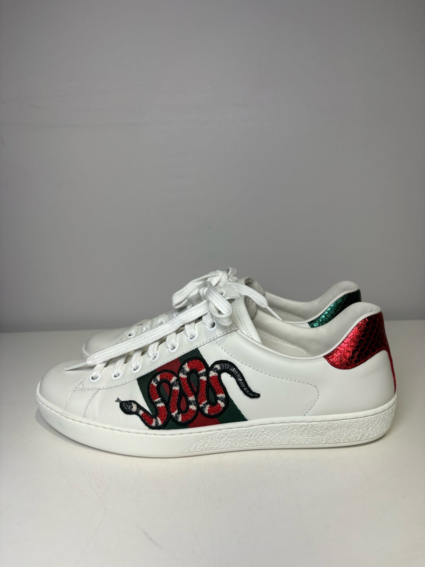 Gucci Ace low-top  Men's Sneakers embroidered king snake graphic