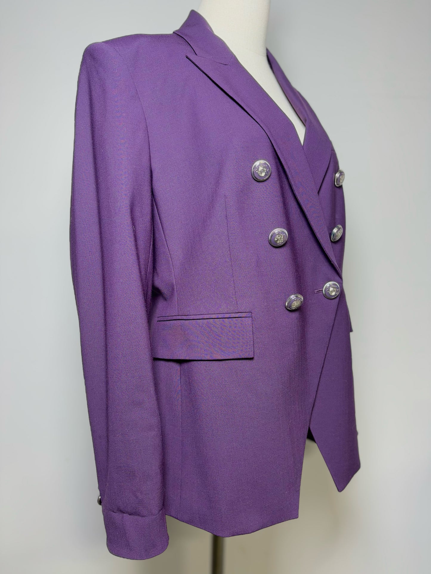 Women Size 16 Veronica Beard "Miller Dickey Jacket" Eggplant Solid Blazer