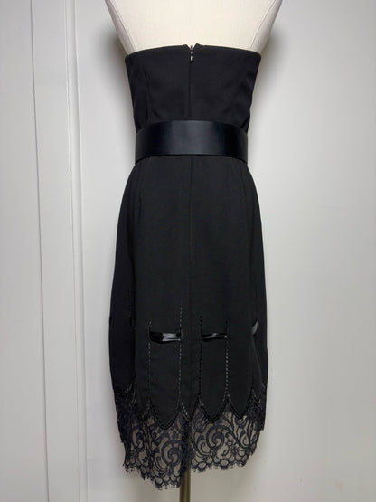 Women Size 6 Shani Black Solid Vintage Dress