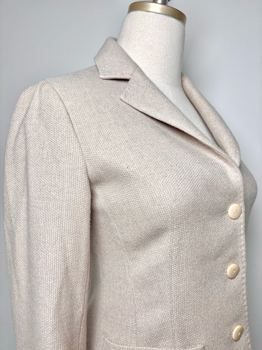 Women Size 2 Max Mara Oatmeal Solid Blazer