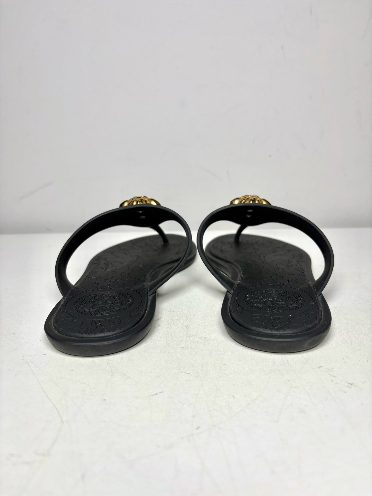 W Shoe Size 37 (6.5) Versace Black TPU Pre-owned Sandals