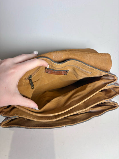 Women's Patricia Nash Saddle Bag Painted Flowers Vint Leather Pre-owned Caramel